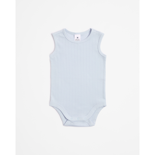 Baby Organic Cotton Pointelle Bodysuit - Blue