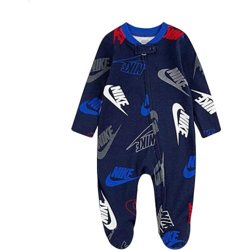 Nike Kids Baby Girl's Sportswear All Over Print Smiley Long Sleeve Footed Coverall (Infant)