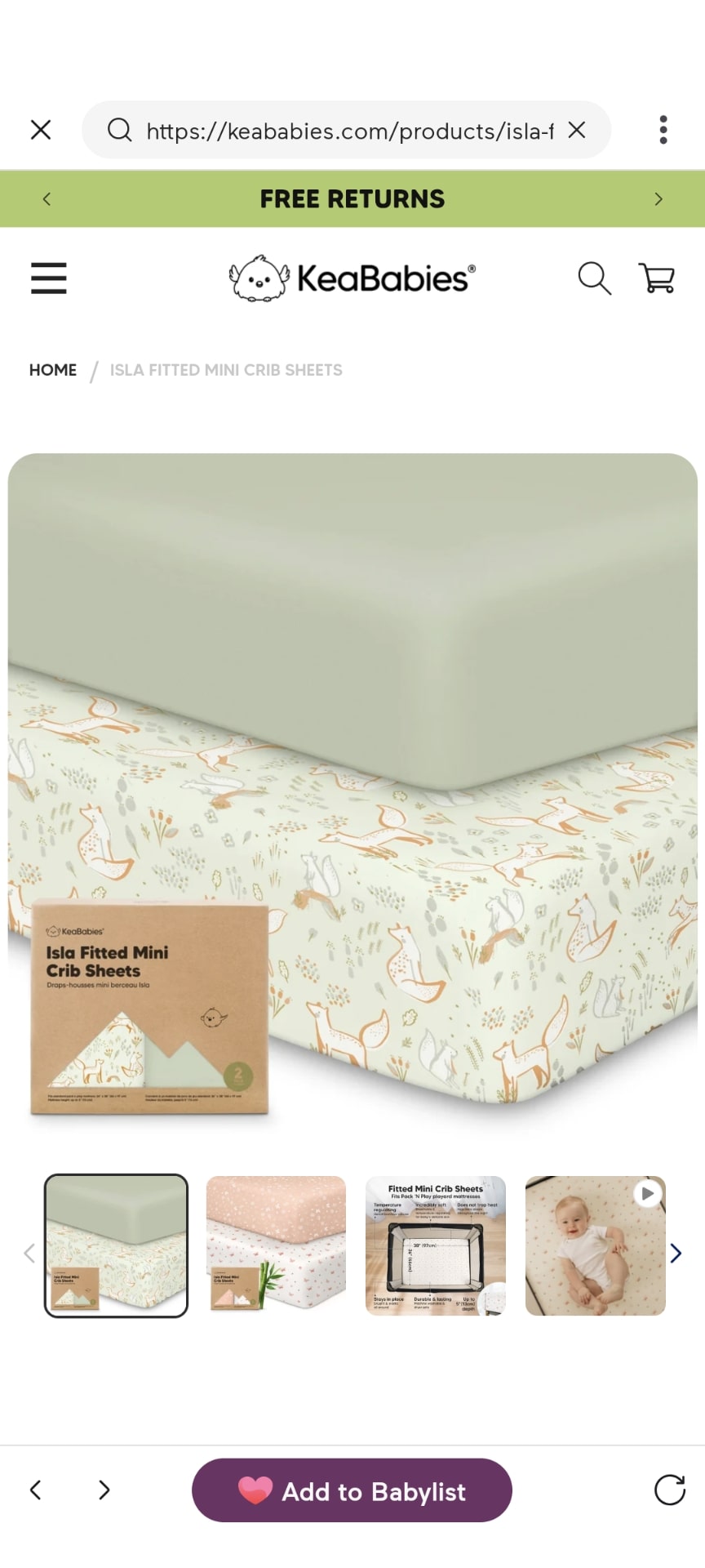 Bamboo Mini Crib Fitted Sheets, Pack n Play | KeaBabies