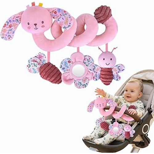 Multi-Use Baby Spiral Activity Toy – Spiral carseat Toy for Car Seat, Stroller,Play Gym, Keeps Baby Quiet, Easy Travel Solution