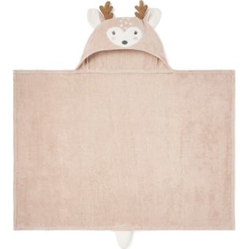 Terry Velour Hooded Fawn Towel, 0-24 M