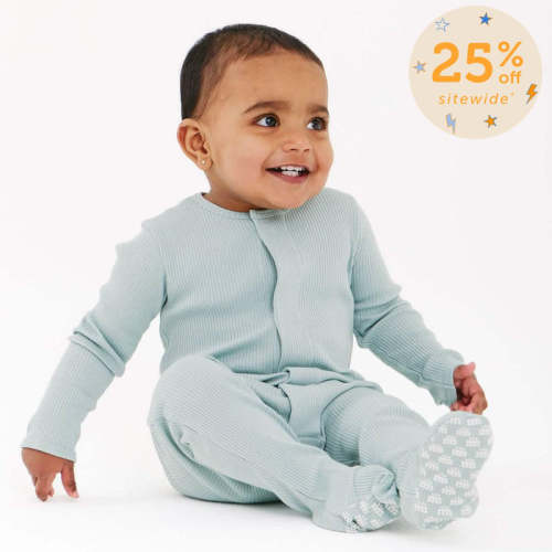 mist ribbed cotton magnetic parent favorite footie