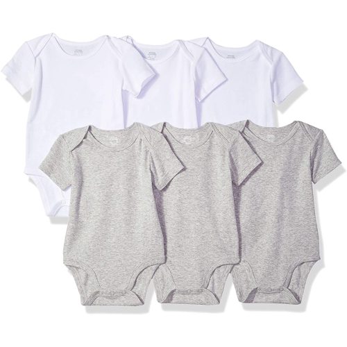 Amazon Essentials Unisex Toddlers and Babies' Short-Sleeve Bodysuits, Pack of 6