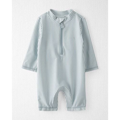 Baby Boy Recycled Long-Sleeve Rashguard Swimsuit in Stripes - Little Planet | Carter's