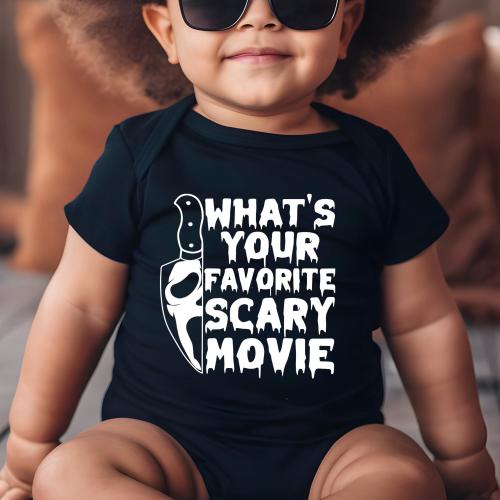 What’s Your Favorite Scary Movie Halloween Baby Onesies Bodysuit BLACK