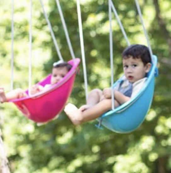 Swurfer Coconut Swing – Comfy Baby & Toddler Swing Outdoor, 3- Point Adjustable Safety Harness, Secure, Safe Quick Click Locking System, Blister-Free Rope, Easy Installation, Ages 6-36 Months