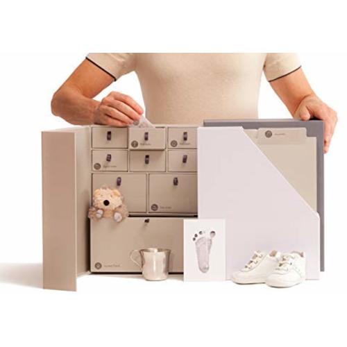 Back in Stock! Baby Keepsake Box-Newborn Keepsake–Easier Than Baby Book–Baby Shower Gift-Memory Box Personalized Handmade, Acid-Free, Built to Last + DIY Memory Organizer-Slate