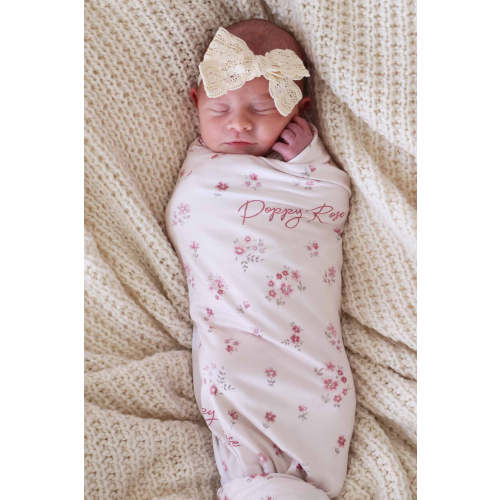 Precious Posies Personalized Swaddle Blanket | Caden Lane