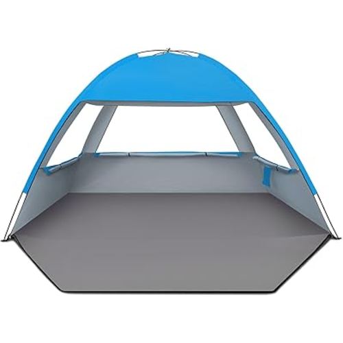 Venustas Beach Tent Sun Shelter for 3/4-5/6-7/8-10 Person, UPF 50+ UV Protection Beach Canopy, Lightweight and Easy Setup Cabana, Portable Beach Shade Tent