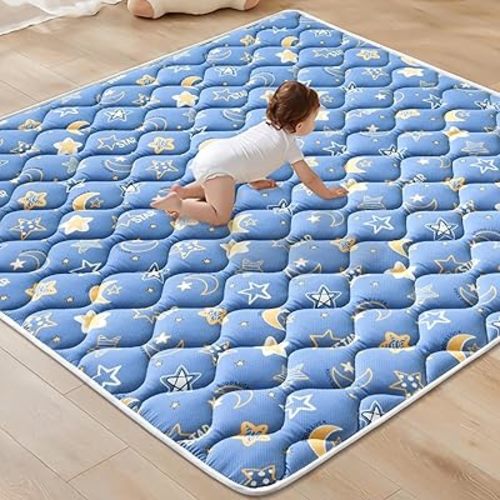 Premium Foam Baby Play Mat 50" X 50", Thick One-Piece Crawling Mat, Odorless Baby Mat Floor Mat, Non-Slip Cushioned Baby Playmat for Infants,Babies,Toddlers. Machine Washable for Easy Care.