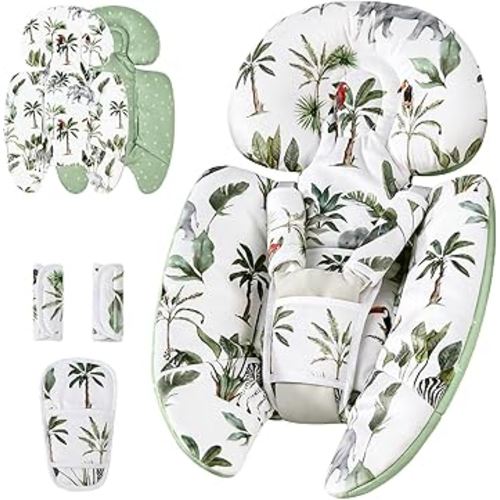 Mamatepe Infant Insert Compatible with 4moms Mamaroo & Graco Swing and Infant Car Seat,Newborn Insert Head & Body Support Cushion, Reversible Design, Breathable Soft Fabric