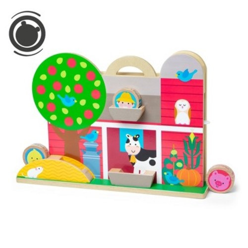 Melissa & Doug GO Tots Wooden Barnyard Tumble with 4 Disks