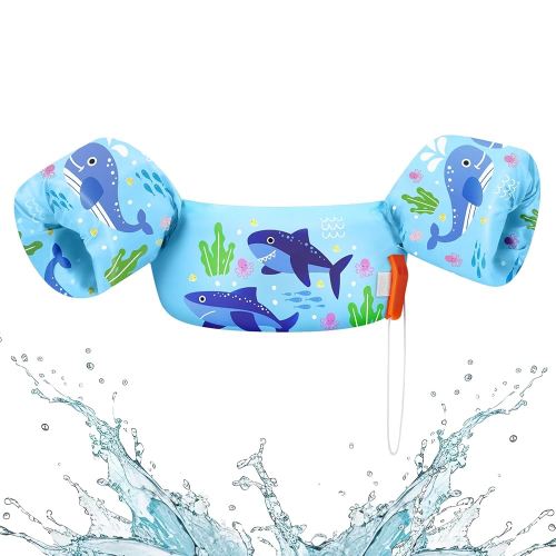 HeySplash Swim Vest for Kids, Toddler Pool Floaties Fit 20-50/70 Lbs, Children Swimming Vest with Adjustable Strap, Swim Jacket Water Wing Arm Float, Puddle Sea Beach Boat Jumper Boy Girl Baby