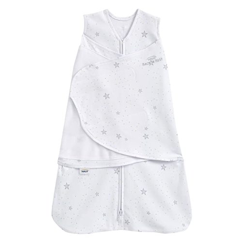 HALO 100% Cotton Sleepsack Swaddle, 3-Way Adjustable Wearable Blanket, TOG 1.5, Stardust, Small, 3-6 Months
