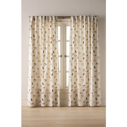 84” x 50” Printed Cotton Dogs Curtain