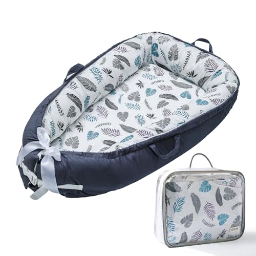 Baby Lounger Cover for Newborn 0-24 Months Soft Baby Nest Cover Co Sleeping Bionic Design Organic Breathable Lounger Pillow for Newborn Infants