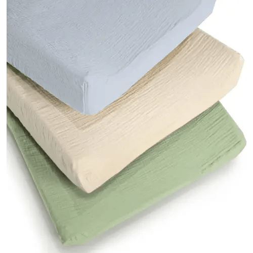 Muslin Changing Pad Cover Unisex, Solid Color Muslin Baby Changing Mats for Boys & Girls, 100% Cotton 3-Pack Breathable and Skin-Friendly Changing Table Covers, Large