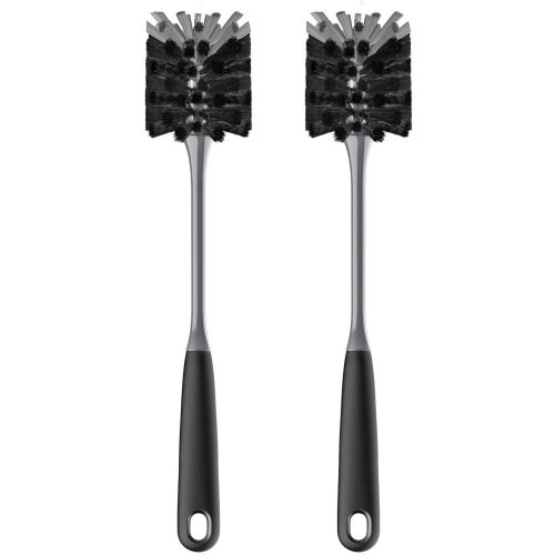 MR.Siga Long Handle Bottle Brush, Flexible Scrub Brush for Water Bottles,Nylon Bristles,Black,2 Pack