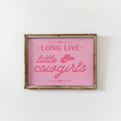 Long Live Little Cowgirls Nursery Art, Girly room Aesthetic, Soft Pink Western Rodeo Decor, Coastal Cowgirl Aesthetic, Pink Cowgirl Nursery