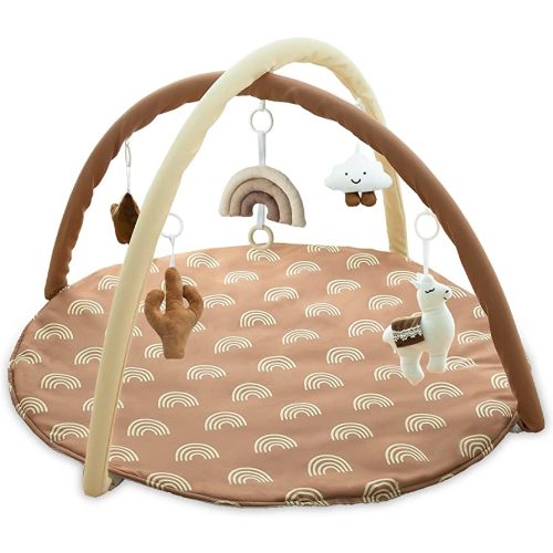 Razee Baby Gym Mat Infant Activity Gym Rainbow Baby Activity Center with Play Mat with 5 Toys for Babies as Shower Gift