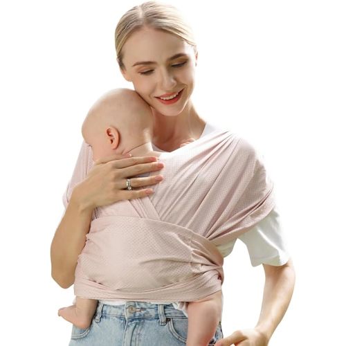 Baby Carrier Wrap,Easy to Wear Baby Sling Wrap, Newborn to Toddler Carrier 7-50 lbs, Cooling Fabric Baby Carrier, Lightweight Adjustable Baby Wrap
