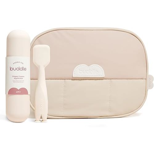 Bum Bag and Paddle Pal Diaper Cream Applicator Bundle - Designed to Hold Diapering Essentials - Zippered Top for Quick Close and Side Handle for Easy Carry - Polyester Baby Toiletry Bag