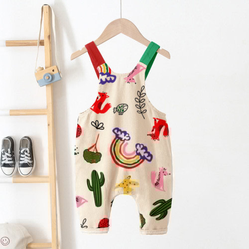 Baby Multicolor Animal Overalls – MiniOlie 12-18