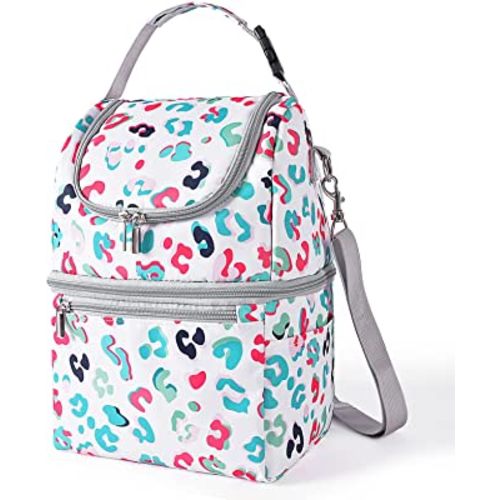Breastmilk Cooler Bag - Cooler Bag for Nursing Moms Multi-Function, Insulated Baby Bottle Cooler Tote Bag with Double Compartments - Fits 6 Baby Bottles Up to 9 Ounce
