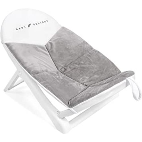 Baby Delight Cushy Nest Cloud Infant Bather | Baby Bath Seat | Comfortable Infant Bath Seat with Support | for Sinks and Tubs | Grey