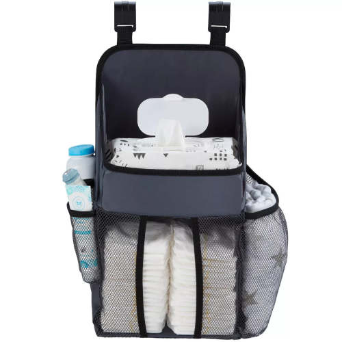 LA Baby Universal Playard Nursery Organizer and Diaper Caddy in Grey