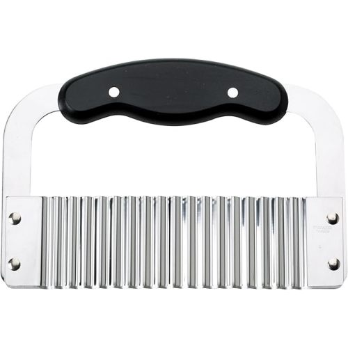 HIC Kitchen Crinkle-Cut Wave Slicer French Fry Vegetable Cutter, Stainless Steel Blade