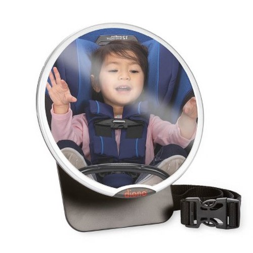 Diono Easy View Baby Car Mirror Adjustable Safety Car Seat Mirror for Rear Facing Infant Crash Tested - Silver