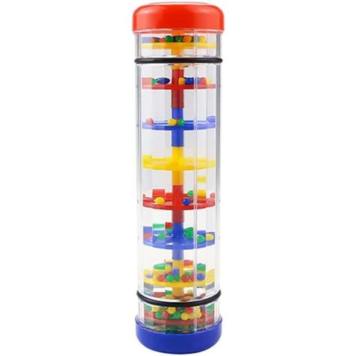 Rainmaker Baby Rain Stick Toys for Kids: 8 inch Rainstick Sensory Rattle Toys for Babies,Shaker Rainfall Tubes Musical Instrument -Red