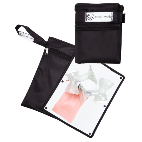 Pumparoo Wet Dry Bag with Staging Mat Black Waterproof and Portable Pump Storage – Sarah Wells Bags