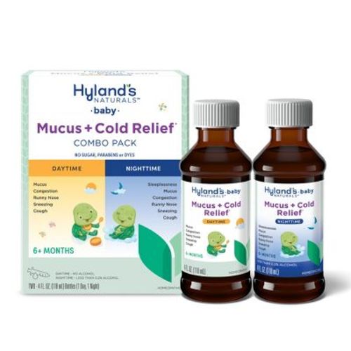 Hyland's Naturals Baby Mucus + Cold Relief Liquid - Day/night Combo Pack - 8 Fl Oz