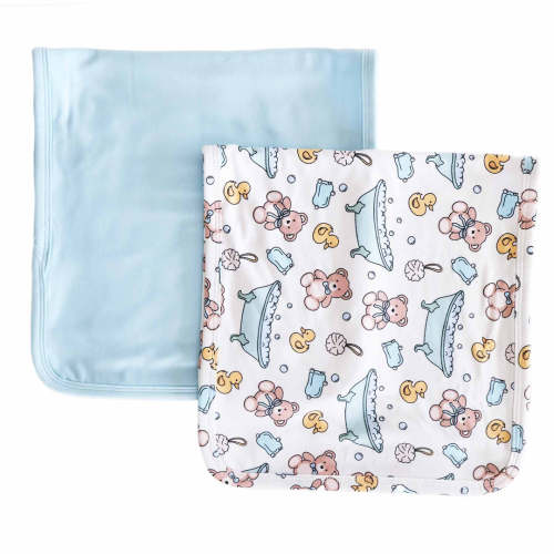 Bathtime Besties 2pc Burp Cloth Set | Blue