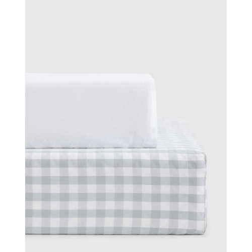 Organic Percale Gingham Crib Sheet 2-Pack