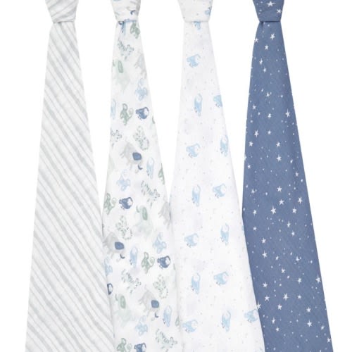 Time To Dream Cotton Muslin Swaddles 4pk | aden + anais