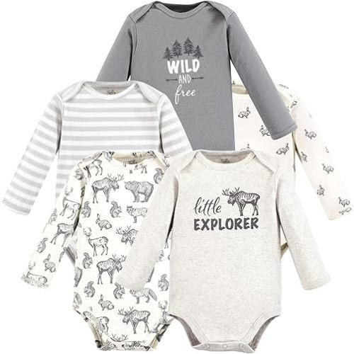 Touched by Nature 9-12 Month unisex-baby Organic Cotton Long-sleeve Bodysuits