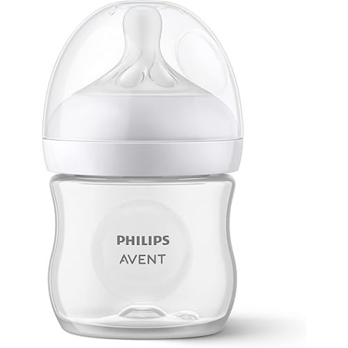 Philips AVENT Natural Baby Bottle with Natural Response Nipple, Clear, 4oz, 1pk, SCY900/91