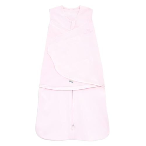HALO 100% Cotton Sleepsack Swaddle, 3-Way Adjustable Wearable Blanket, TOG 1.5, Soft Pink, Small, 3-6 Months