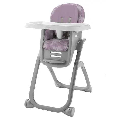 Graco DuoDiner DLX Highchair, 6 Stages of Use – Infant to Baby High Chair, Infant to Toddler Booster Seat, Youth Stool, 5 Adjustable Height Positions, Lilac Mod