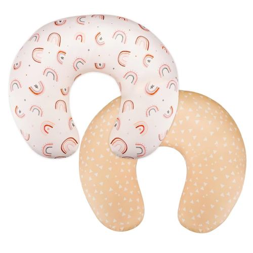 DILIMI Nursing Pillow Cover, Soft Stretchy Nursing Covers for Breastfeeding Pillows, 1 Pack Reversible Removable Slipover for Baby Boy and Girls, Rainbow