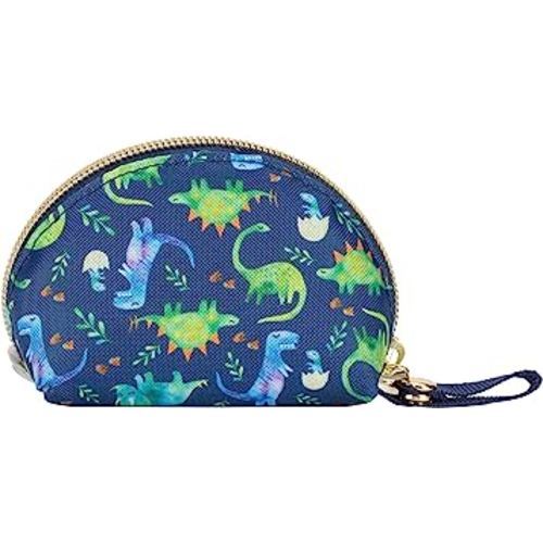 Itzy Ritzy Everything Storage Pouch; Small Zipper Pouch Holds 2 Pacifiers; Snap Handle Attaches to Diaper Bag, Stroller or Purse; Holds Earbuds, Chargers, Change or Disposable Bags (Dinosaur)