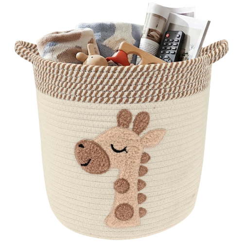 Fkszll, Cotton Rope Storage Basket, Animal Giraffe, Multicolor