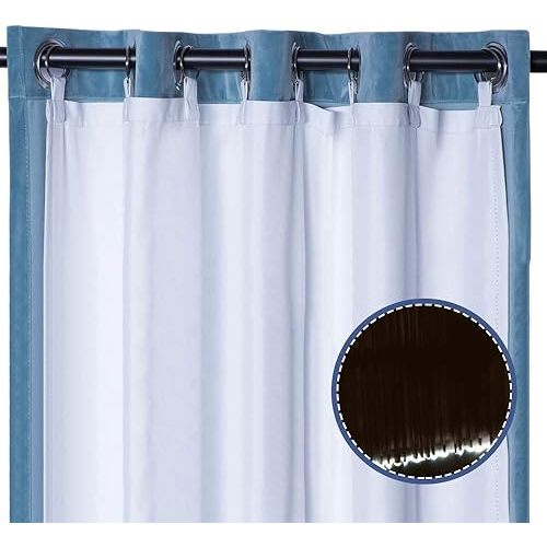 Rose Home Fashion Thermal Insulated Blackout Curtain Liner 2 Panels Per Set-Ring Included- Blackout Liner for 84 Inch Curtains, Curtain Liner 100% Darkening: 50"x80" 2pieces-Ring