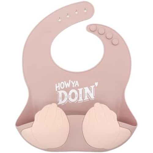 Teasin' Teethers Funny Italian Silicone Baby Bib with Pocket Food Catcher for Toddlers and Infants Funny Baby Bib Gift