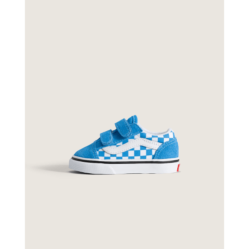 Toddler Old Skool V Checkerboard Shoe in Checkerboard Bright Azure Blue | Vans