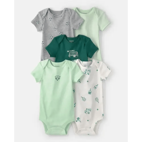 Baby 5-Pack Sports Multipack Bodysuits - Green/White | Carter's
