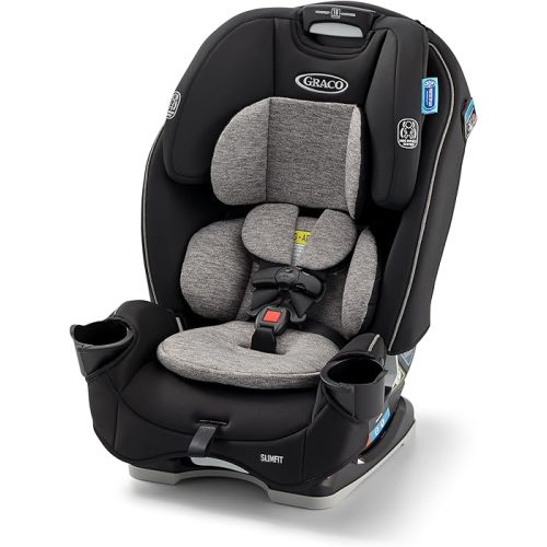 Amazon.com: Graco Slimfit 3-in-1 Convertible Car Seat, Ultra-Space-Saving Design, Jarret, Suitable for Rear and Forward-Facing, Highback Booster Seat with 10-Position Headrest